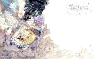 Violet Evergarden Typewriter And Letters Wallpaper