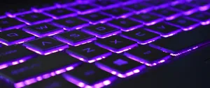 Violet Neon Light Computer Keyboard Wallpaper