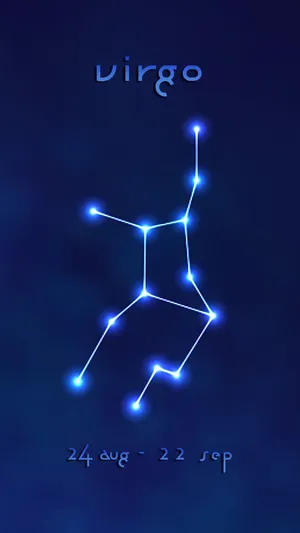 Virgo Zodiac Constellation Blue Wallpaper