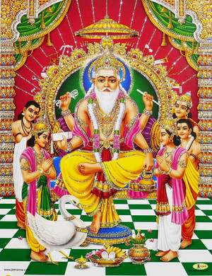 Vishwakarma, Shiva, And Other Deities Wallpaper