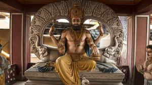 Vishwakarma Statuein Temple Wallpaper