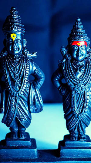 Vitthal Black Sculpted Figurine Wallpaper