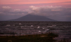 Volcano And Ocean In Nicaragua Wallpaper