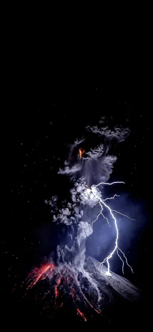 Volcano Eruption Iphone X Amoled Wallpaper