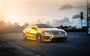 Volkswagen, Passat, Cc, Golden, Mist Wallpaper