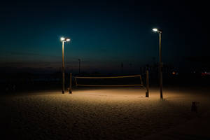 Volleyball Court In Night Wallpaper
