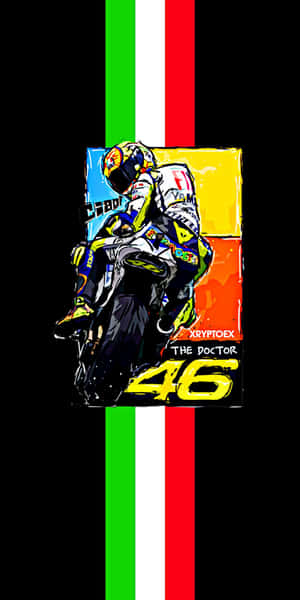 Vr46 Italian Flag Colors Poster Wallpaper