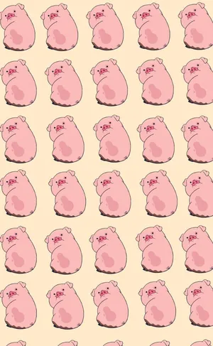 Waddles The Pig Pattern Art Wallpaper