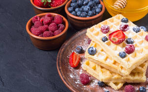 Waffles With Berries Topping Wallpaper