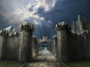 Walk Through The Majestic Planks Of Castle Wall Wallpaper