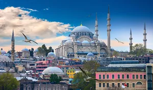 Wallpaper Istanbul Birds Mosque Turkey Temples Cities Clouds Wallpaper