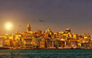 Wallpaper Istanbul, Turkey, Sunset, Hd, World Wallpaper