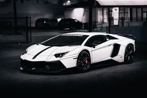 Wallpaper Lamborghini, Aventador, Lp700-4, White, Side View, 2014, Tron Tuning Wallpaper