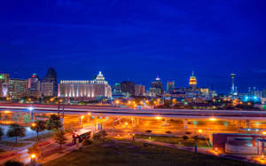Wallpaper San Antonio, Texas, Night, City Lights Wallpaper