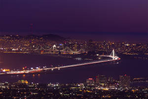 Wallpaper San Francisco, Night City, Bridge, Skyscrapers Wallpaper
