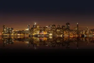 Wallpaper San Francisco, Night City, Panorama Wallpaper