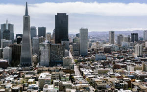 Wallpaper San Francisco, Skyscrapers, Top View, Panorama Wallpaper