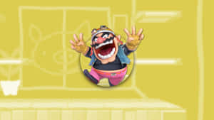 Wario Smirking In Action Wallpaper