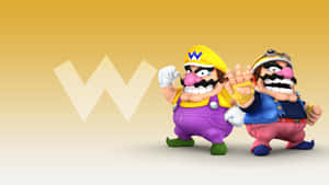 Wario Smirking On A Vibrant Background Wallpaper