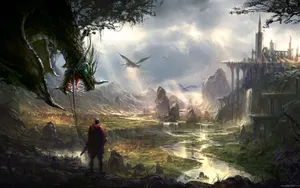 Warrior In Fantasy World Wallpaper