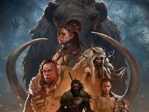 Warrior Tribe With Mammoth Wallpaper