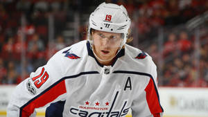 Washington Capital's Nicklas Backstrom In Action Against Carolina Hurricanes Wallpaper