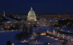 Washington City Winter Night Wallpaper