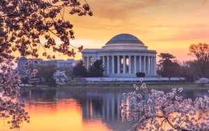 Washington Jefferson Memorial Sunset Wallpaper