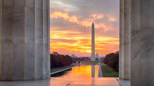 Washington Monument Pool Sunrise Wallpaper