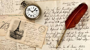 Watch On Written Letters Tiempo Background Wallpaper