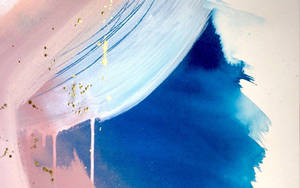 Watercolor Curtain Blue Abstract Art Wallpaper