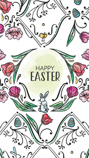 Watercolor Easter Art Iphone Wallpaper