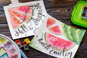 Watercolor Watermelon Drawings Wallpaper