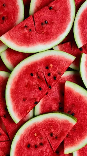 Watermelon Slices In A Close Up Wallpaper