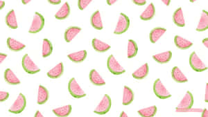 Watermelon Slices In Watercolor Pattern Wallpaper