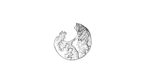 Wave Doodle In Cute White Aesthetic Wallpaper