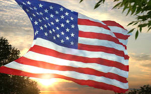 Waving American Flag Wallpaper