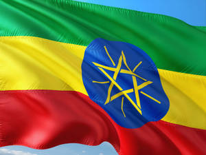 Waving Ethiopia Country Flag Macro Wallpaper