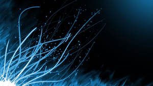 Wavy Strands Dark And Blue Aesthetic Laptop Wallpaper