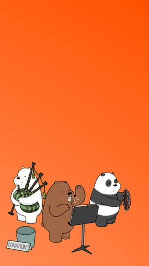 We Bare Bears Aesthetic Music Instruments Wallpaper