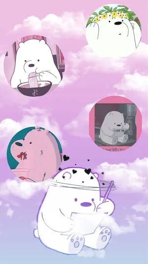 We Bare Bears Aesthetic Purple Sky Wallpaper