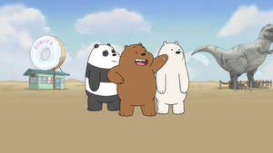 We Bare Bears In Desert Wallpaper