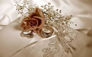 Wedding Rings And Flower Wallpaper