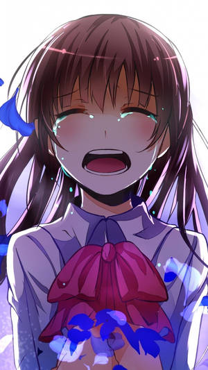 Weeping Sad Anime Girl Wallpaper