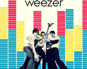 Weezer Blue Album Cover Band Pose Wallpaper
