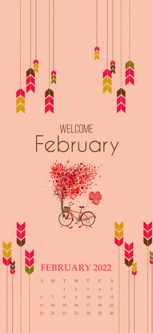Welcome February In Pink Aesthetic Wallpaper