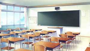 Well-organized Anime Classroom Wallpaper