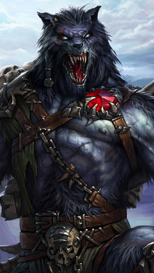 Werewolf Warrior Dark Fantasy Wallpaper