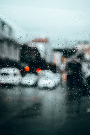 Wet Car Transparent Window Wallpaper