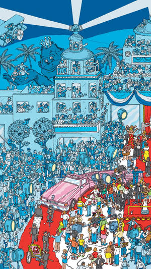 Where's Waldo Hollywood Pink Car Wallpaper